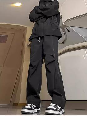 【防水防风耐磨❗️户外通勤俩不误】严选户外登山机能防水冲锋裤秋季爆款男女宽松直筒阔腿裤运动长裤。jc