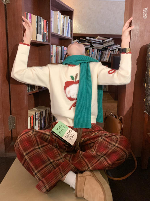 <曾小咸推荐>现货秒杀 ！微信超特价！韩系红格纹直筒休闲裤 日常209.99 立减110 秒杀99.99！！ 商品图11