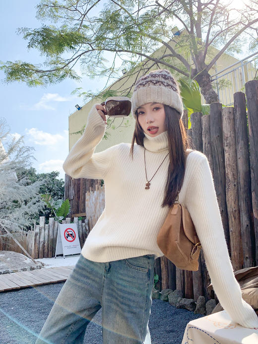 <曾小咸推荐>现货秒杀 ！微信超特价！4色韩系高领竖条纹毛衣 日常119.99 立减60 秒杀59.99！！ 商品图10