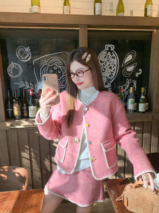 <曾小咸推荐>现货秒杀 ！微信超特价！撞色边小香风外套 日常269.99 立减130 秒杀129.99！！撞色边半裙 日常139.99 立减70 秒杀69.99！！ 商品图13