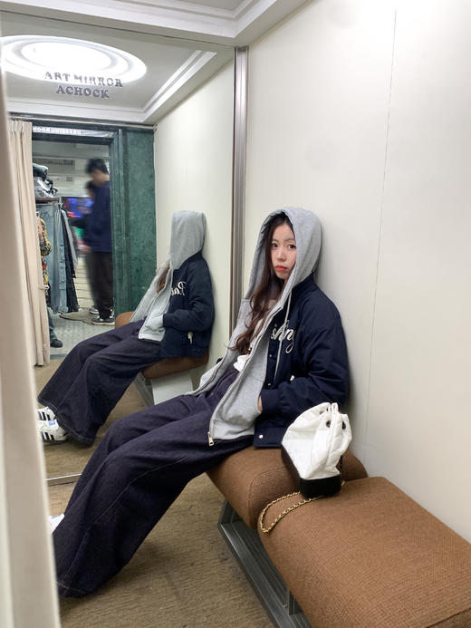 <曾小咸推荐>现货秒杀 ！微信超特价！复古字母刺绣夹棉棒球服 日常289.99 立减140 秒杀149.99！！ 商品图9