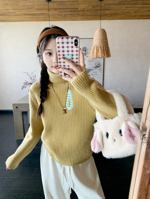 <曾小咸推荐>现货秒杀 ！微信超特价！4色韩系高领竖条纹毛衣 日常119.99 立减60 秒杀59.99！！ 商品图14