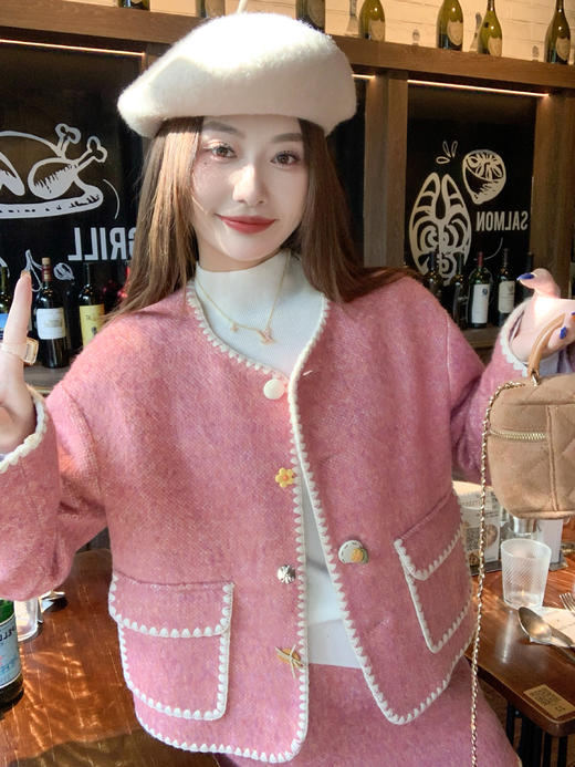 <曾小咸推荐>现货秒杀 ！微信超特价！撞色边小香风外套 日常269.99 立减130 秒杀129.99！！撞色边半裙 日常139.99 立减70 秒杀69.99！！ 商品图14