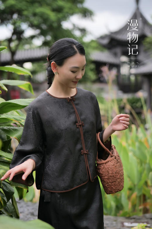 漫物记镂空缎香云纱盘香扣短上衣XYS-W282 商品图0