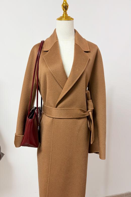 【直播大场福利】编号126 经典气质棕色长款羊绒大衣 100%纯山羊绒 不退不换 商品图0