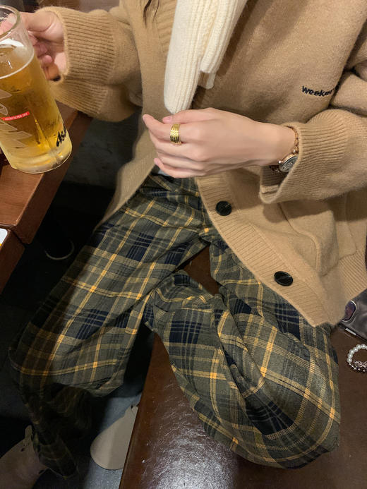 <曾小咸推荐>现货秒杀 ！微信超特价！复古黄格子休闲裤 日常179.99 立减90 秒杀89.99！！ 商品图6