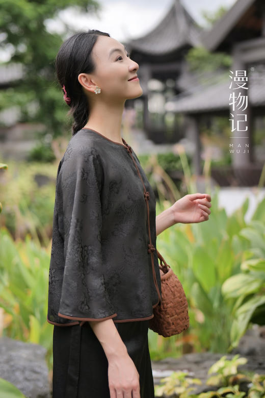 漫物记镂空缎香云纱盘香扣短上衣XYS-W282 商品图1