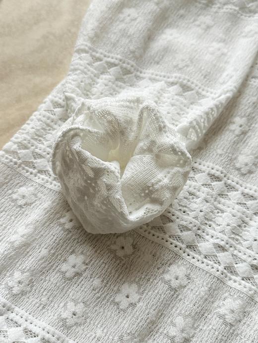 仙气温柔白｜重工蕾丝提花打底衫 商品图13