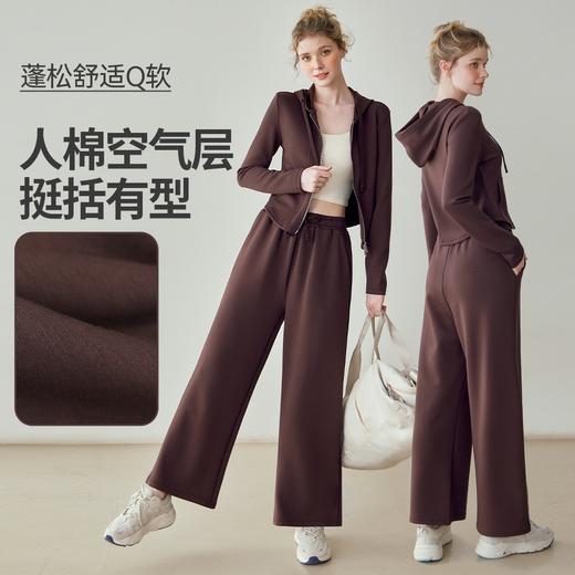 新款加厚保暖连帽瑜伽外套宽松健身阔腿裤两件套 000SF8679 商品图1