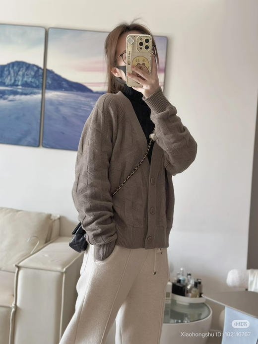 125-9渠道货 大马 经典版型 浮雕字母 重磅针织 廓形开衫 我穿L 商品图4