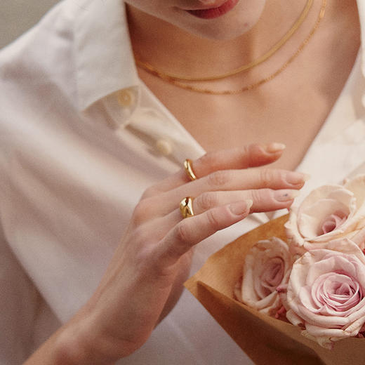 【于文文&张婧怡&王栎鑫同款】Lagomist拿铁系列 | 金/银咖啡杯柄小号戒指 商品图4