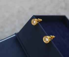 急茬儿的 速来抄底 哈！妞子滴 ISLET 黄铜+人造锆石 8mm 圆柱形 耳钉