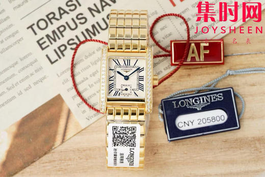 AF浪琴新款迷你黛绰维纳系列 方形女士腕表 优雅问世，开启崭新篇章！
表盘尺寸：21.50毫米x 29.00毫米 商品图0