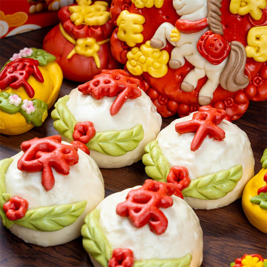 【胶东花饽饽新春礼盒】 纯手工非遗传承，0添加剂和人工色素，山东非物质文化遗产，蒸出来的艺术品 商品图0