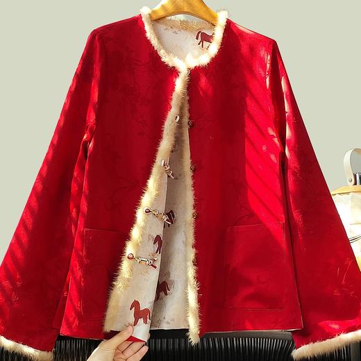 丁摩 新中式双面穿夹棉外套女设计感冬季洋气休闲棉服棉衣5ZF-ZG351 商品图1