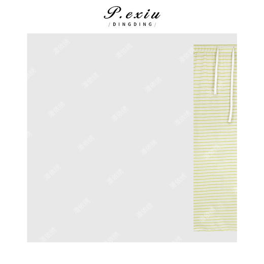 04-1潘依绣丁丁宠粉条纹休闲半身裙抽绳长款韩系Q55669 商品图2