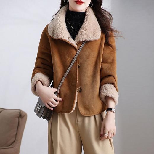 毛毛外套两面穿皮毛一体新款冬季穿棕色皮毛一体宽松显瘦百搭 商品图1