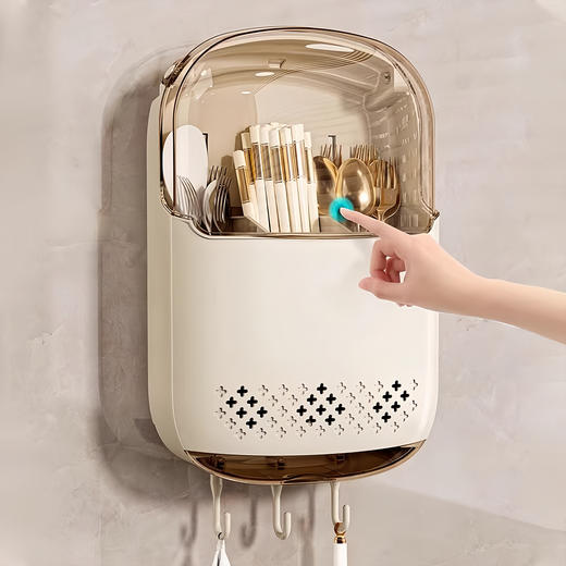 新款筷子收纳盒壁挂式家用筷子筒厨房快子勺子置物架高档筷篓筷笼 商品图3