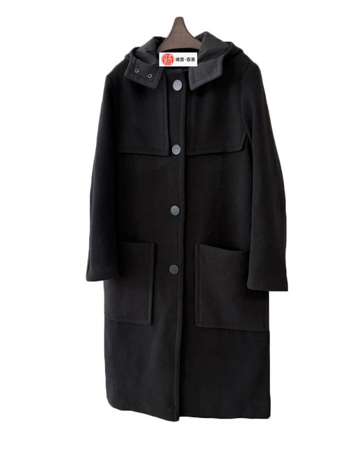 女款连帽羊毛呢大衣he 商品图0