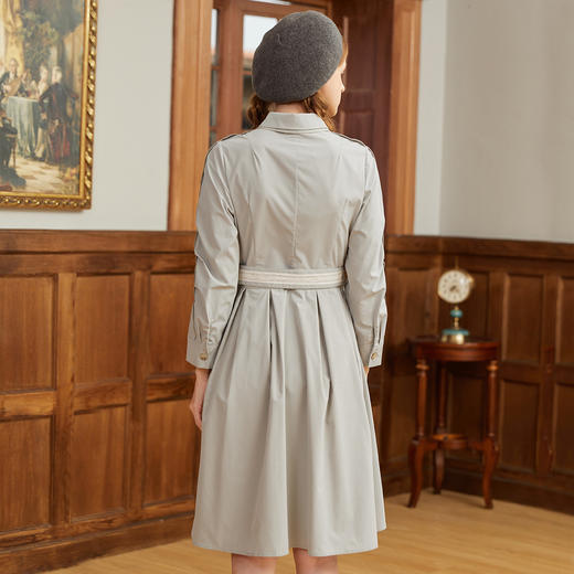 famecoco范可儿蕾丝腰带衬衫裙春秋季气质大方收腰显瘦猎装式连衣裙F211FA004 商品图2