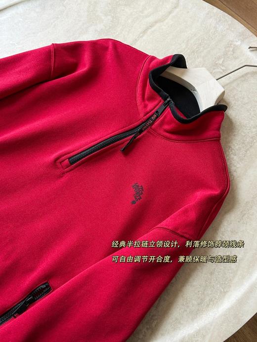 雅y同款红色休闲短款半拉链松弛感运动卫衣 商品图9