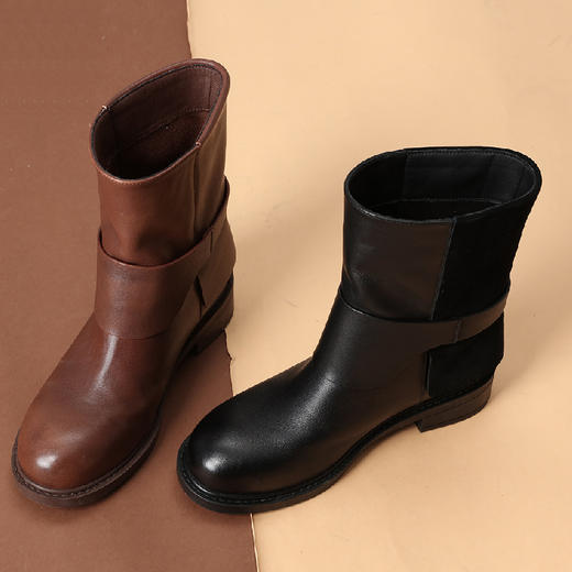 BAKERLOO女鞋牛皮皮带扣斗篷时尚短靴JY126 商品图2