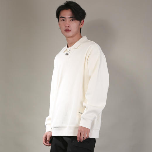 DRONKOO 2026  翻领单粒扣下摆同色方织唛中厚卫衣 商品图1