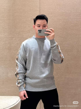 125-7渠道货 26春款 BB情侣款格纹套头卫衣 老朱穿M