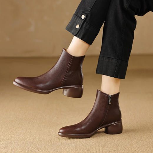 【预售5天】新款鞋靴西部靴小众轻奢头层羊皮短靴&828-1565 商品图4