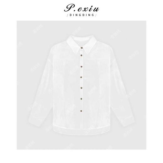 气质高级感宽松卷边袖翻领衬衫 H2560 商品图0