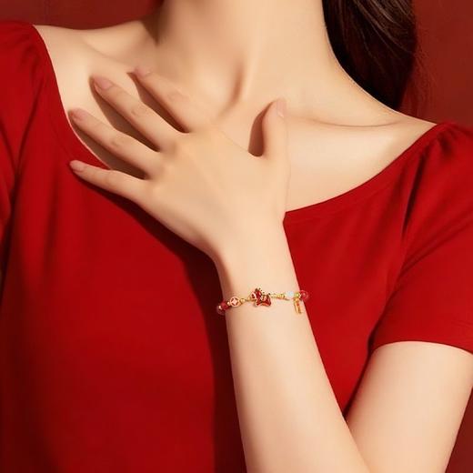 【驭金向钱 幸福财来 冷珐琅工艺】马上有钱S925银钱马轻奢新中式红玛瑙本命年手串 商品图3