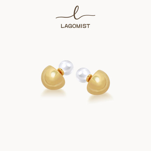 【Lagomist】拿铁系列 | 金/银牛奶双球耳钉 商品图0