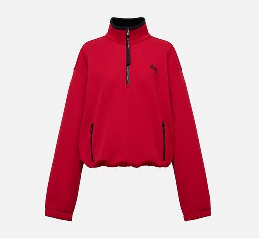 雅y同款红色休闲短款半拉链松弛感运动卫衣 商品图6