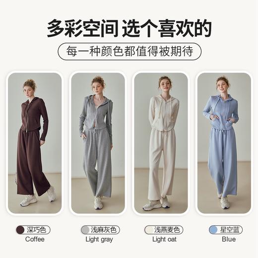 新款加厚保暖连帽瑜伽外套宽松健身阔腿裤两件套 000SF8679 商品图3