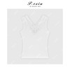 04-1潘依绣丁丁宠粉纯色简约小V领蕾丝边打底背心 Q78050 商品缩略图0