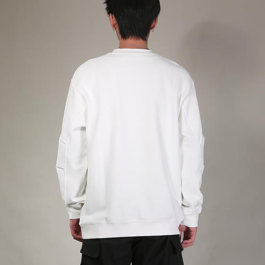 DRONKOO 2026 圆领左袖同色皮标华夫格肌理中厚卫衣 商品图4