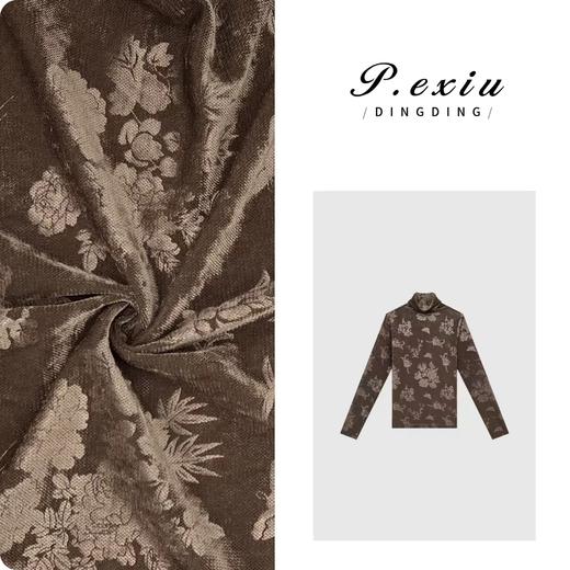 04-1潘依绣丁丁宠粉高级感网纱植绒法式复古高领打底T恤 W-62435 商品图0