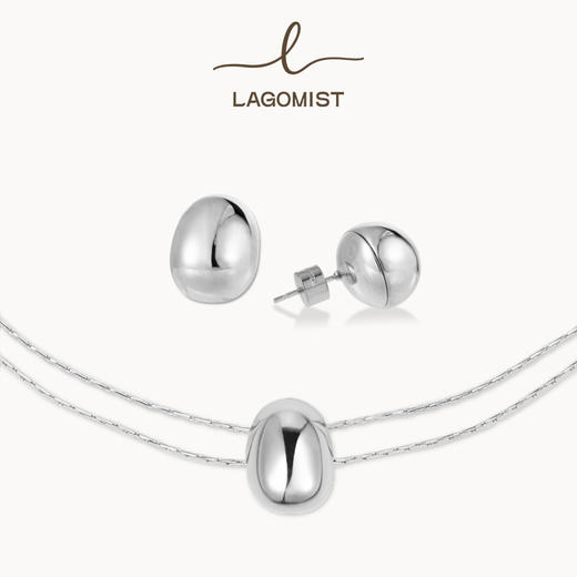 【秦岚&于文文&万妮达同款】Lagomist拿铁系列 | 金/银咖啡豆耳钉项链套装 小众时尚 商品图0