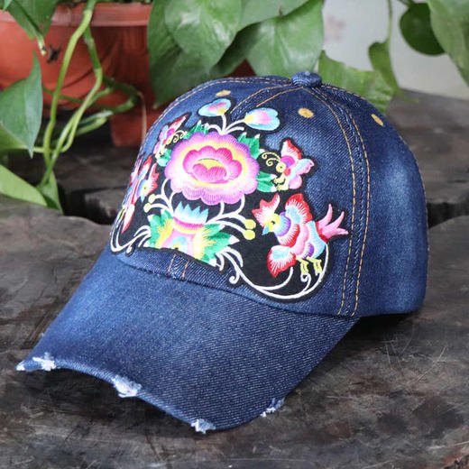 丁摩 民族风绣花帽休闲牛仔帽复古帽子女士太阳帽5ZF-1262 商品图1