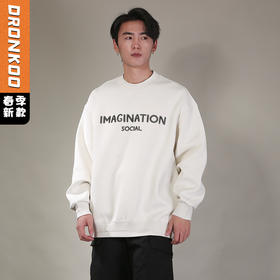 DRONKOO 2026 圆领领袖下摆双层前双排字母微阔中厚卫衣