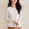 丁摩春季新款圆领明线撞色线长袖T恤女无束缚修身长袖上衣打底衫5ZF-W22 商品缩略图2
