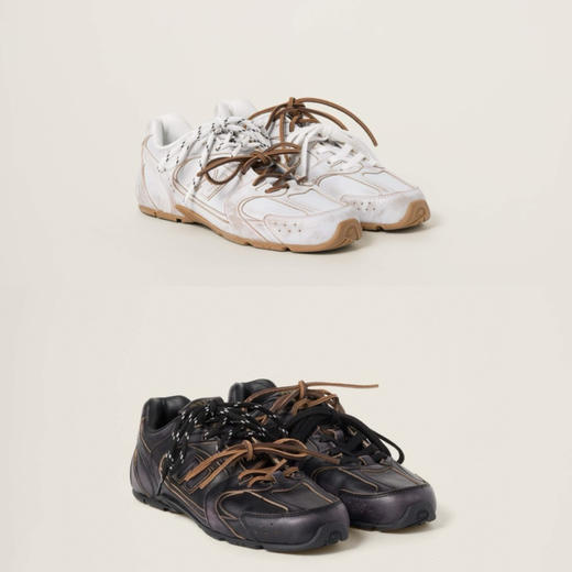 MIU-SH 530擦色牛皮运动鞋 商品图0