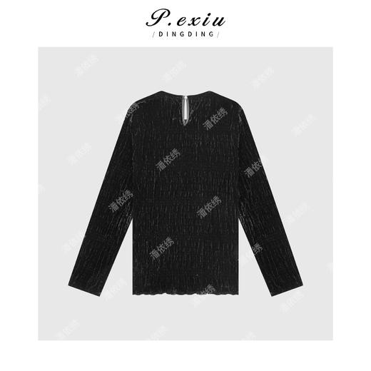 04-2潘依绣丁丁宠粉复古丝绒感人丝长袖打底上衣 Q56001 商品图1