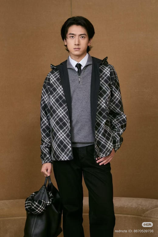 125-8 渠道圆正 客供面料 双面穿夹克外套 格子/纯色 男士连帽休闲外套 花一个钱得两件 商品图7