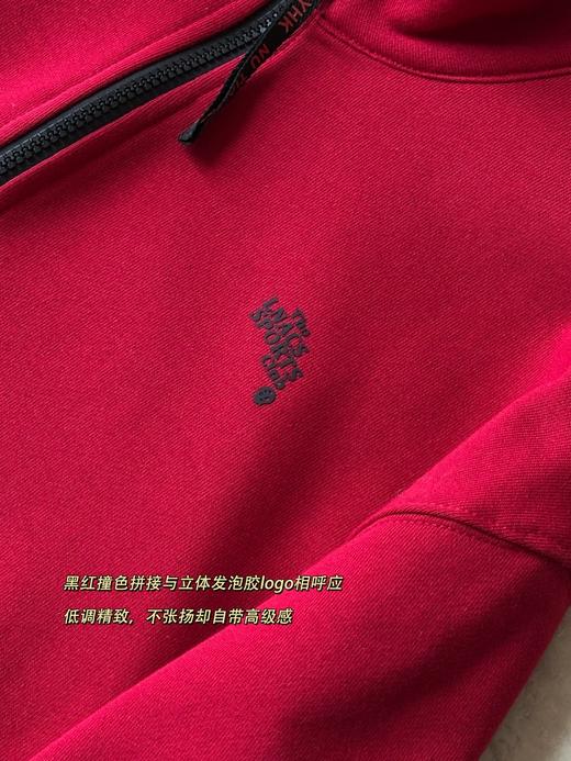 雅y同款红色休闲短款半拉链松弛感运动卫衣 商品图10