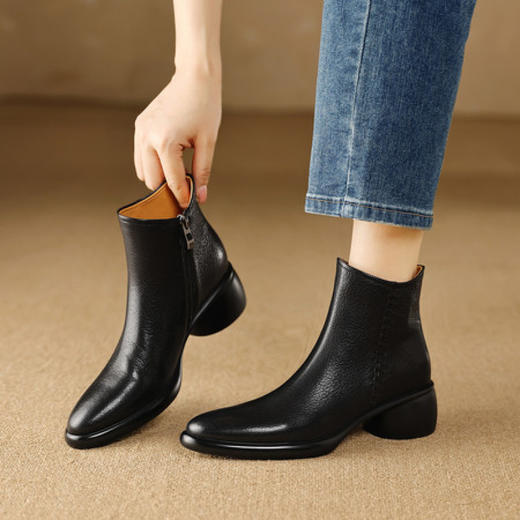 【预售5天】新款鞋靴西部靴小众轻奢头层羊皮短靴&828-1565 商品图1