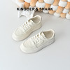 经典鲨2026春专柜新品牛皮革韩版系带平底舒适透气小白鞋女KW160-617071 商品缩略图0