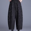 丁摩 国风提花阔腿裤秋冬季灯笼裤加绒高腰显瘦九分花苞裤靴裤5ZF-1265 商品缩略图1