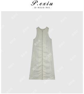 04-1潘依绣丁丁宠粉都市通勤户外风圆领无袖拉链连衣裙 Q5317