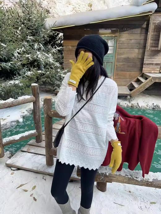 仙气温柔白｜重工蕾丝提花打底衫 商品图5